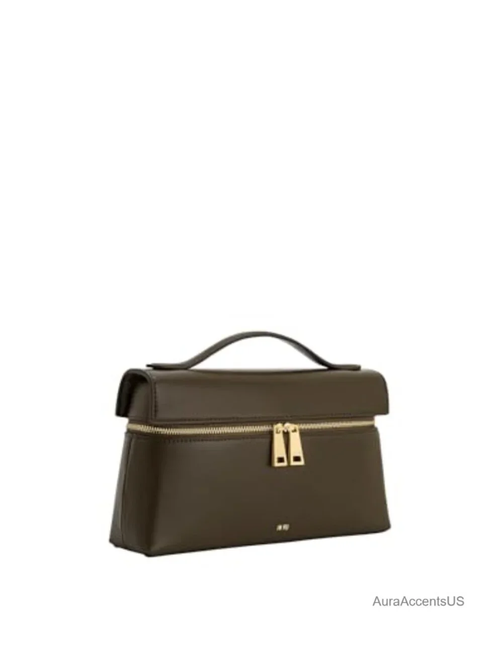 Vegan Leather Top Handle Satchel with Gold Hardware